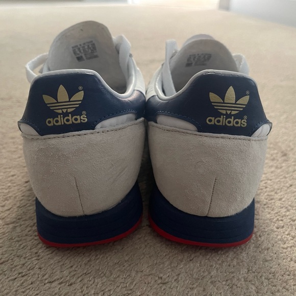 Adidas Men's White and Blue SL 80 Sneakers - Picture 3 of 6